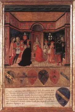 フランチェスコ・ディ・ジョルジョ Painting - 教皇ピウス2世 甥のシエナ・フランチェスコ・ディ・ジョルジョを枢機卿に任命